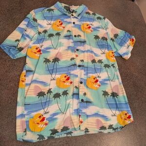 Neff Hawaiian Rubber Duck Button-Down Short-Sleeve Casual Shirt Men Small